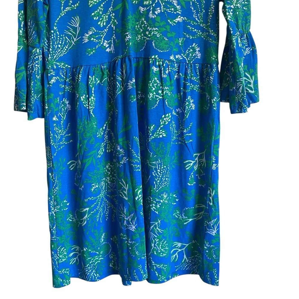 Lilly Pulitzer Jannie V-Neck A-Line Dress Briny Blue A Bit Salty print swing fit - Picture 7 of 12
